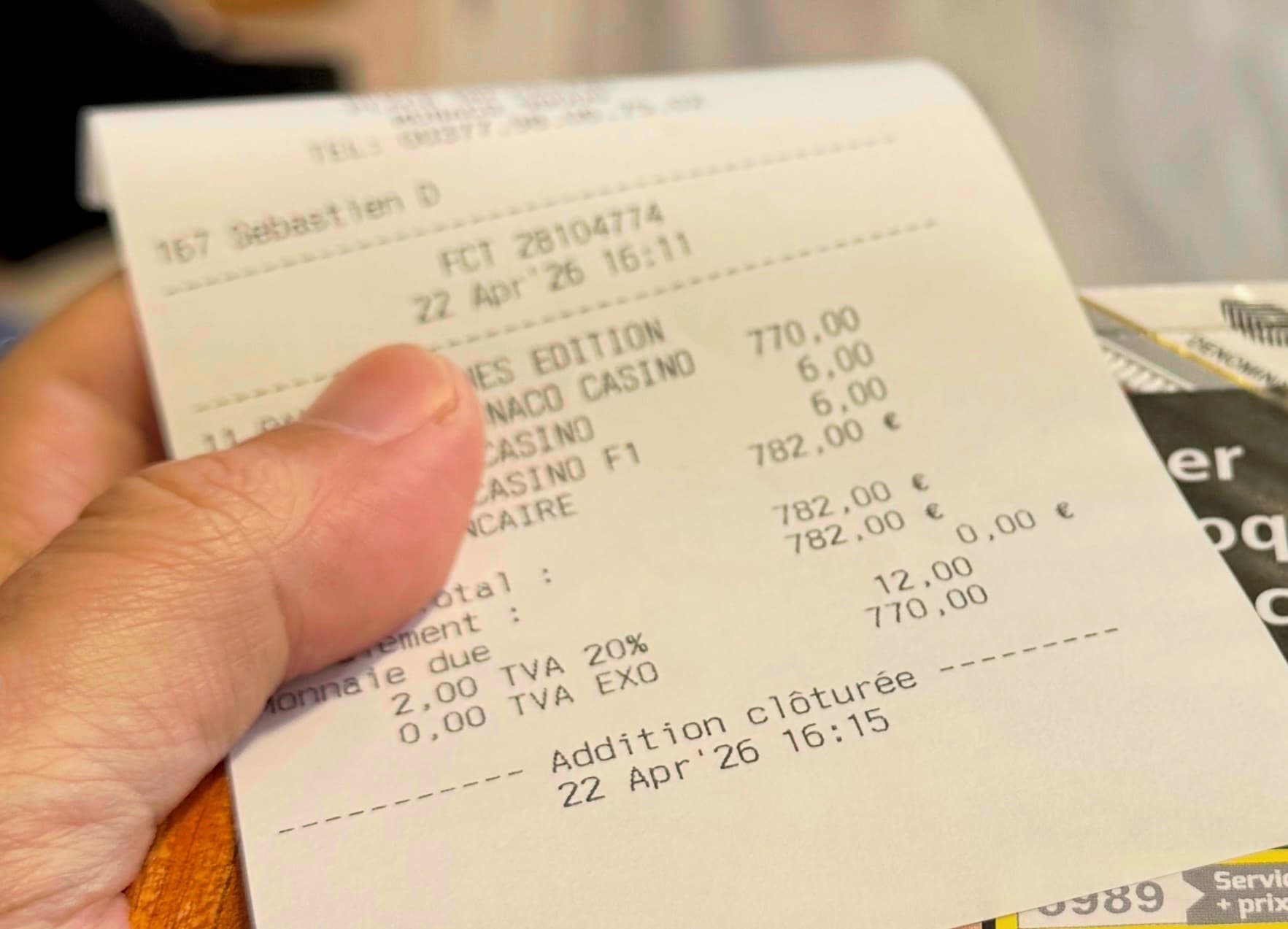 Purchase receipt